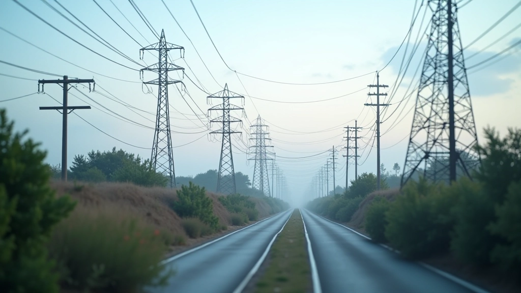 Infrastructure du réseau électrique français moderne avec câbles et transformateurs